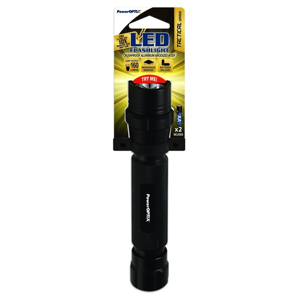 Poweroptix Tactical Flashlight Cree LED 2AA - Black 032-69001